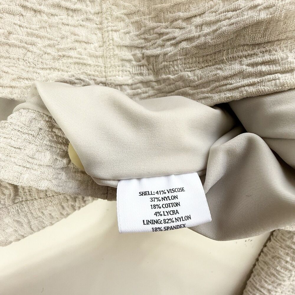 Eileen Fisher Blazer Jacket Women Small Beige Cream Crinkle Textured Career - Picture 5 of 8